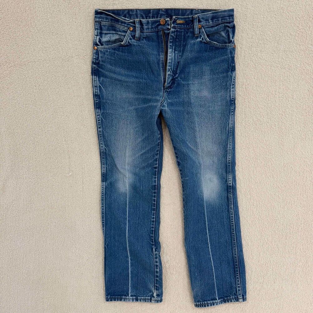 Wrangler 936DEN Cowboy Cut Slim Fit Jeans Mens 36x30 Medium Wash Western Denim